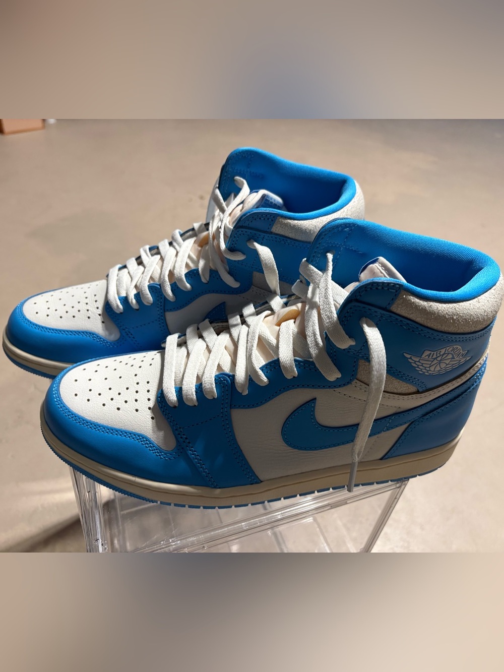 Jordan 1 Retro High OG White and Blue High-Top Sneakers